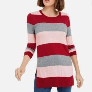 Maison Jules Women’s Essential Sweater Size XXL Pink, Grey, Red Stripe NWT